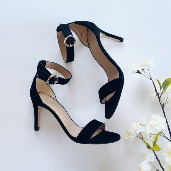 LK Bennett Black Suede Ivy Single Strap Sandals - Picture 4 of 9